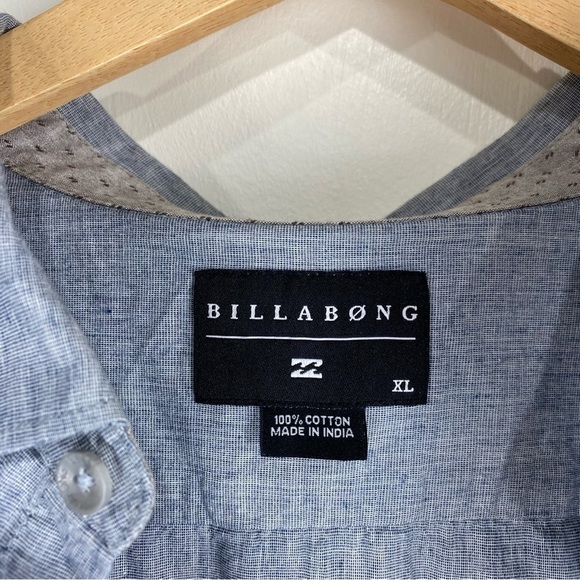 BillaBong Men's 100% Cotton Essential Full Button Up Down T-Shirt Top Size XL - Picture 4 of 5